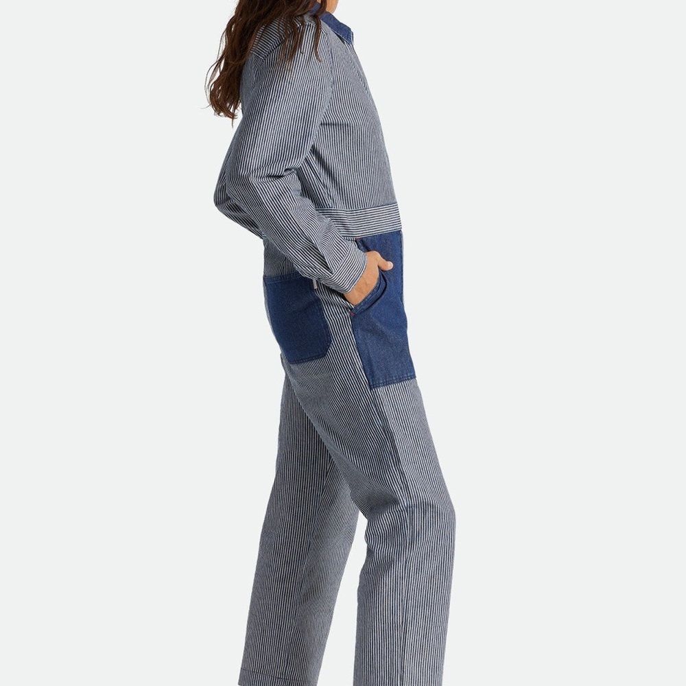NWT BRIXTON STRIPED COVERALLS, SO TRENDY AND STYLISH RAILROAD STRIPE COVERALLS💙